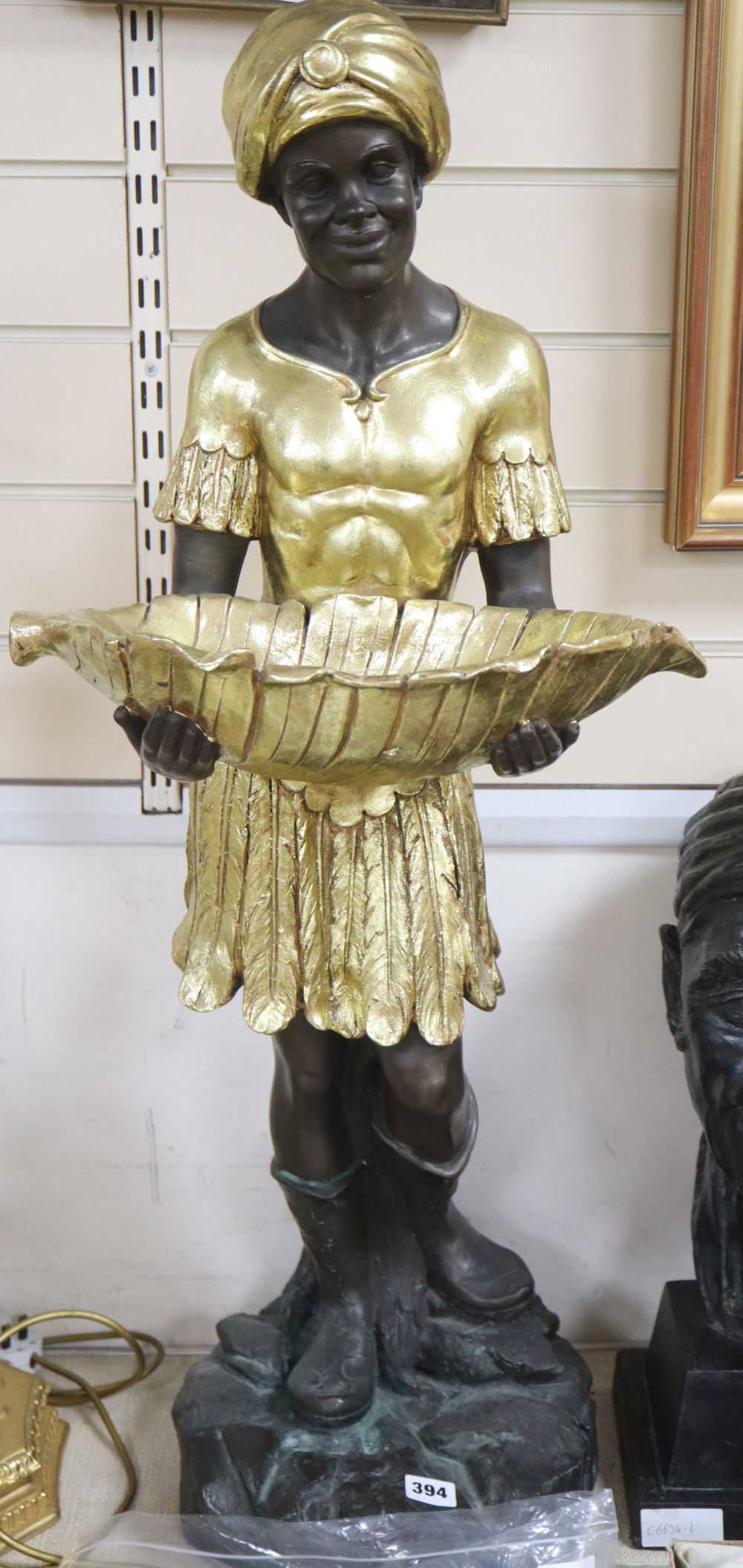 A decorative blackamoor figure, height 90cm